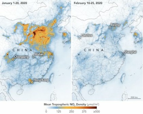 Desciende la polución en China por el coronavirus